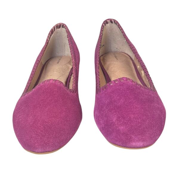 LANDS’ END Mulberry Suede Woman’s Ballet Flats 6B  Balletcore Barbiecore Twee - Picture 2 of 9